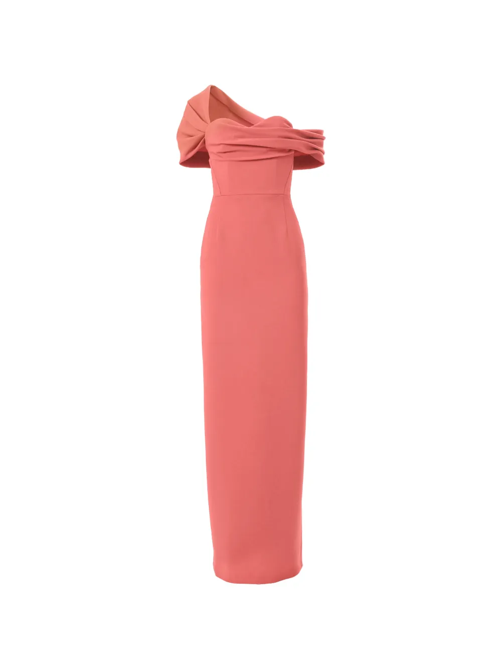 Carolina Herrera draped off-shoulder column gown - Rosa