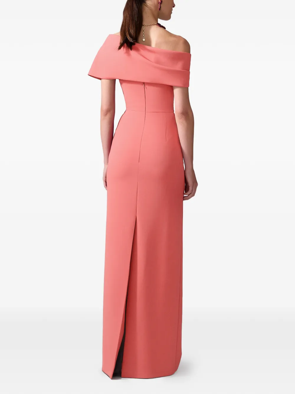 Carolina Herrera Gedrapeerde off-shoulder jurk Roze