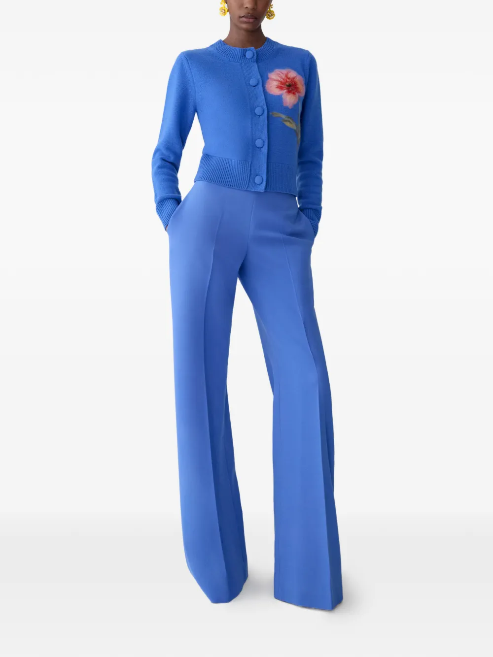 Carolina Herrera Diane broek met wijde pijpen Blauw