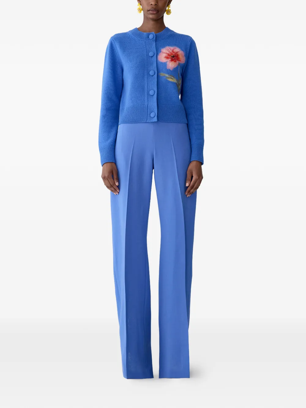 Carolina Herrera Diane broek met wijde pijpen Blauw