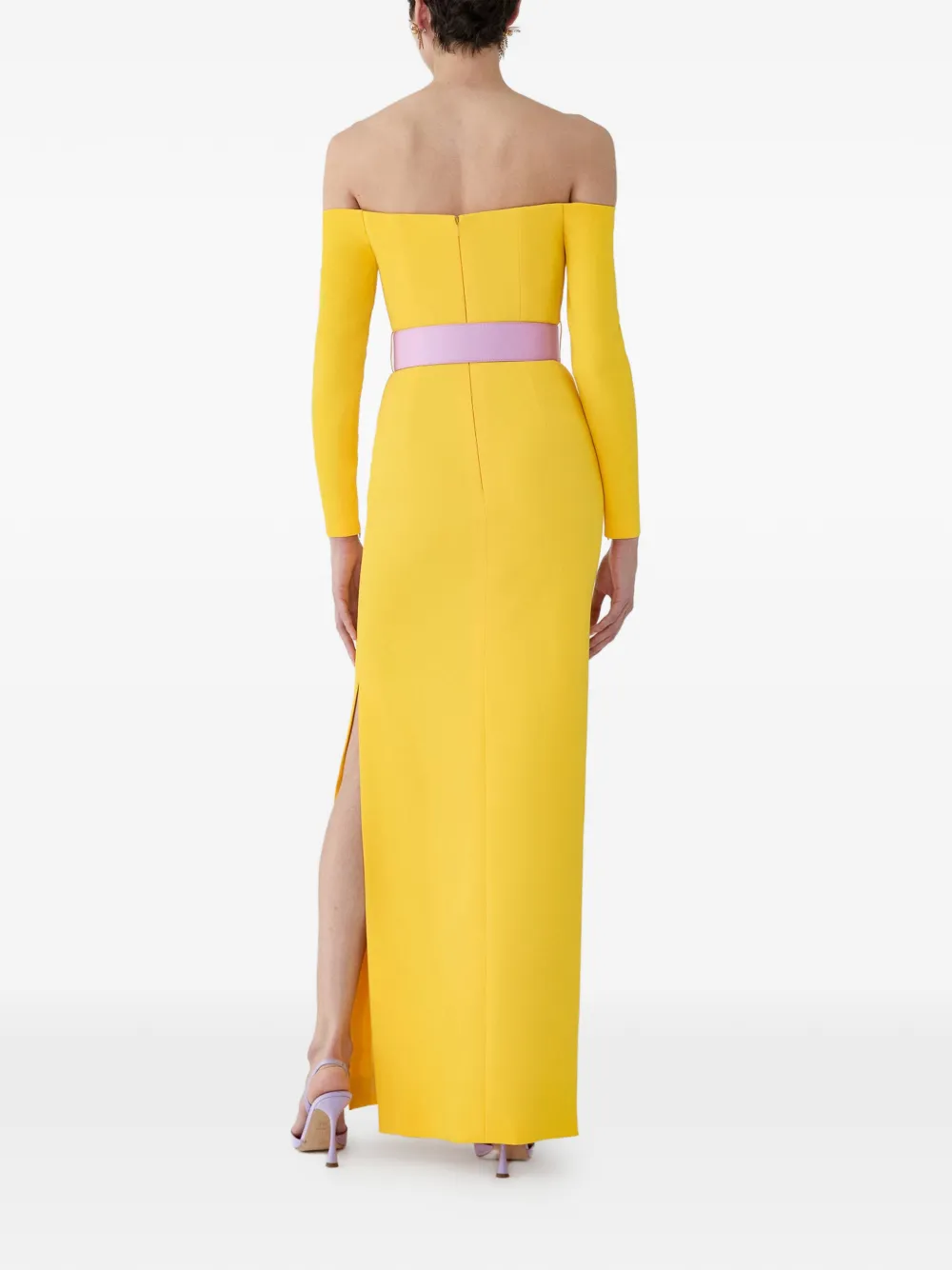 Off-Shoulder Belted Dress