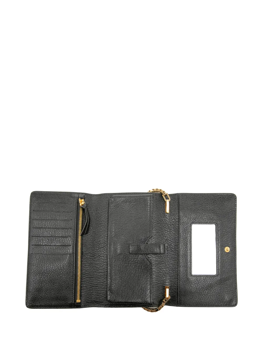 2017 Chevre Motocross Metallic Edge Trifold Wallet On Chain Shoulder Bag