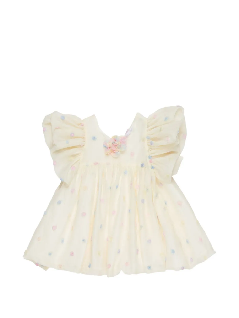 Miss Grant Kids ruffled polka dot dress - Toni neutri