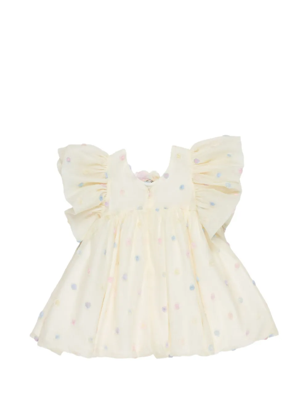  Miss Grant Kids Ruffled Polka Dot Dress - Neutrals 