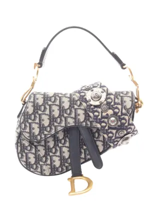 Christian Dior Pre-Owned 2010-2026 Mini Oblique Canvas Saddle Bag
