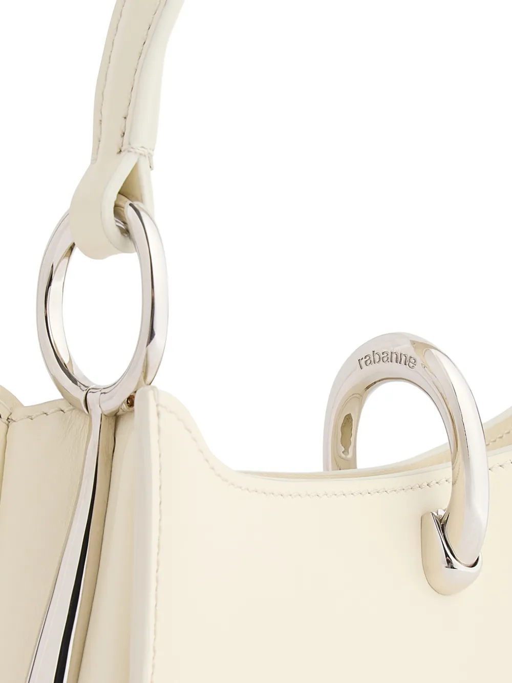 Rabanne Leren schoudertas met ringslot Beige