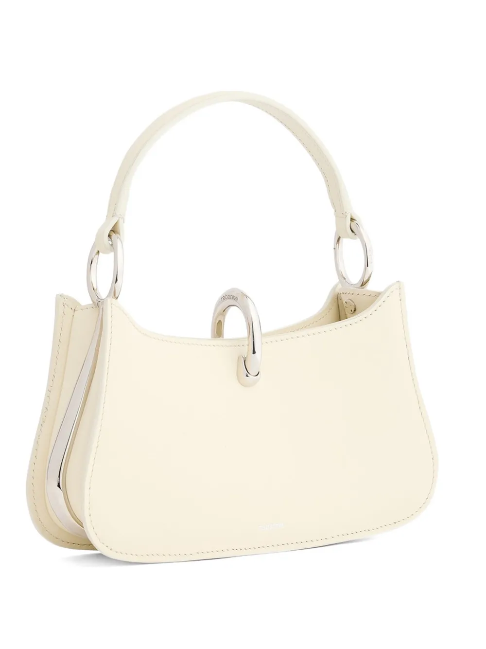 Rabanne Leren schoudertas met ringslot Beige