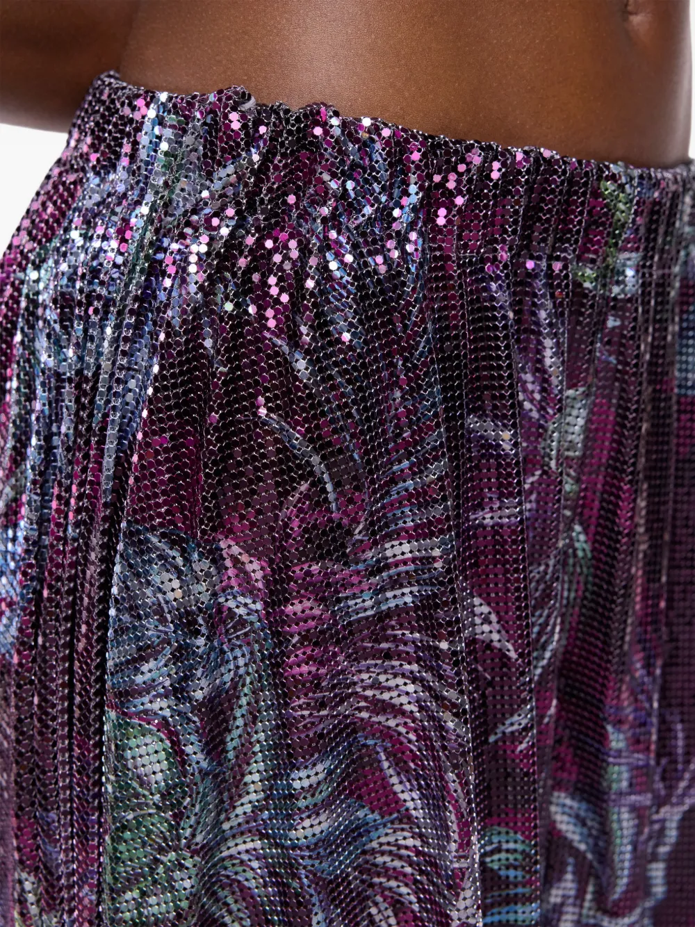Rabanne Shorts met palmboomprint Paars