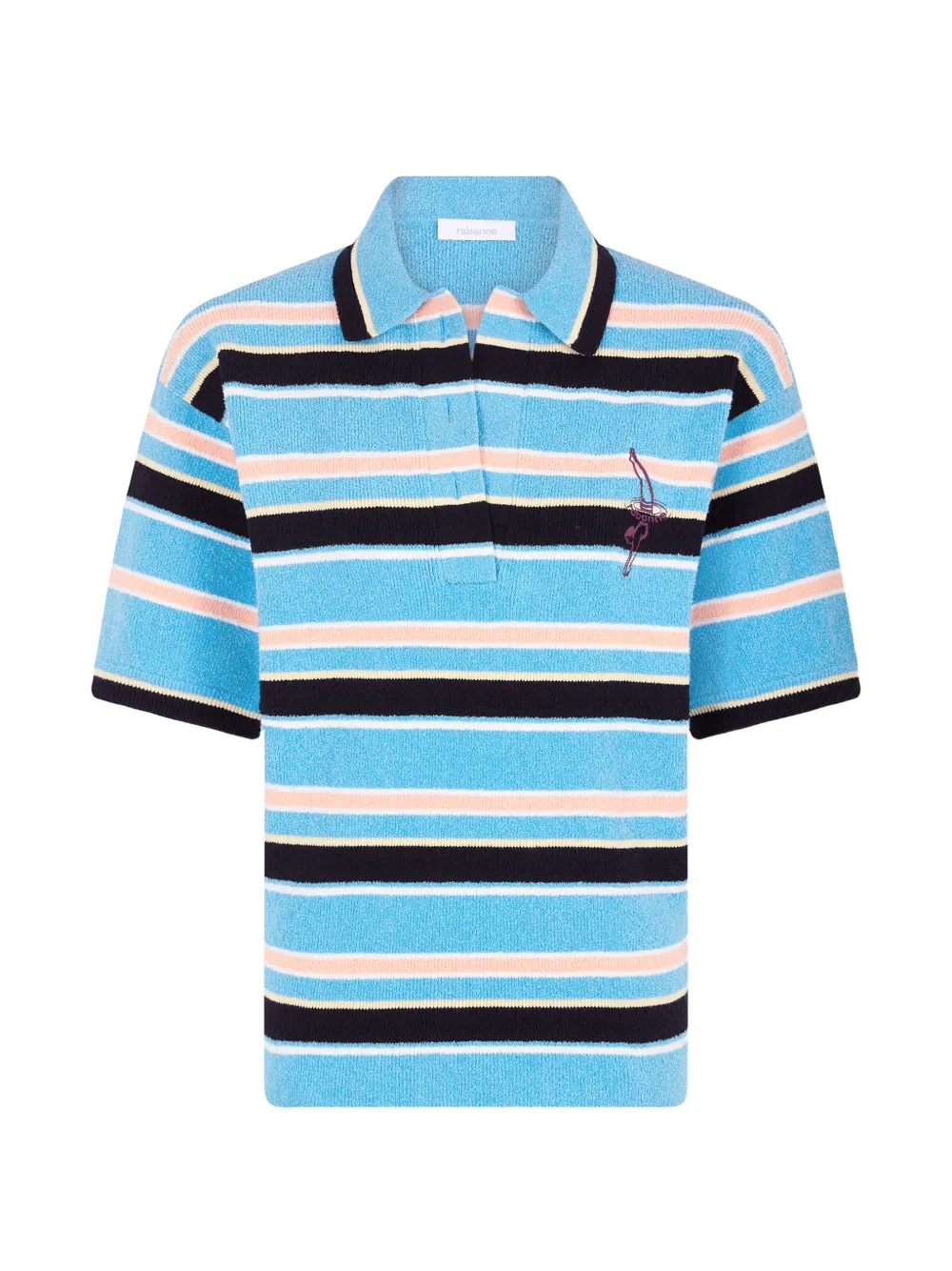 Rabanne Poloshirt mit Stickerei - Blau