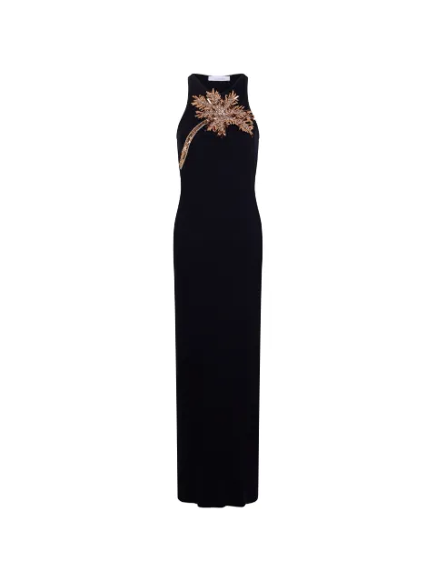 Rabanne embroidered-palm-tree maxi dress