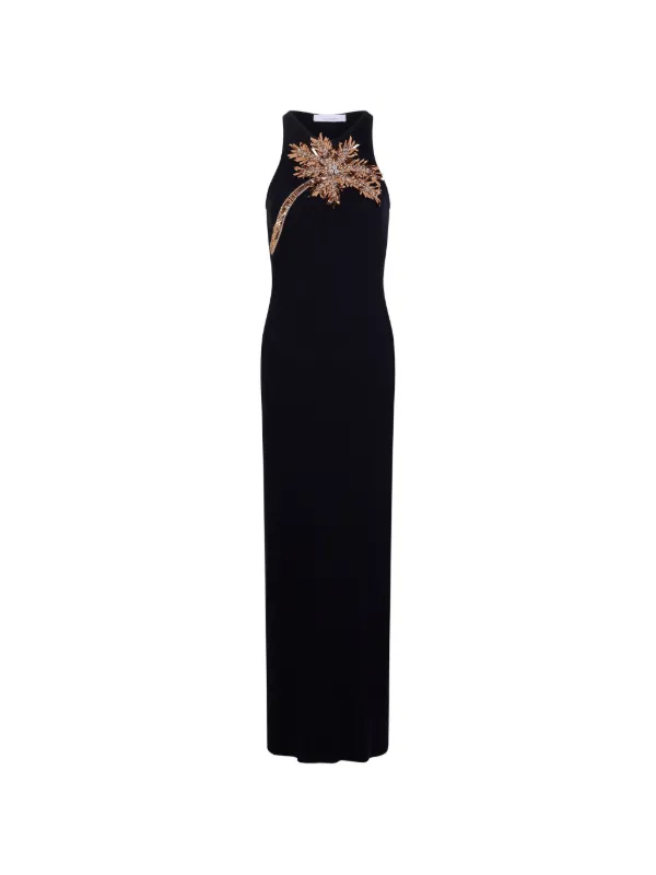palm tree embroidered dress Palm Tree Embroidered Maxi Dress s/m main image 0