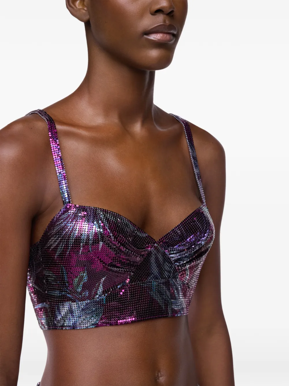 Rabanne Cropped top met palmboom Paars