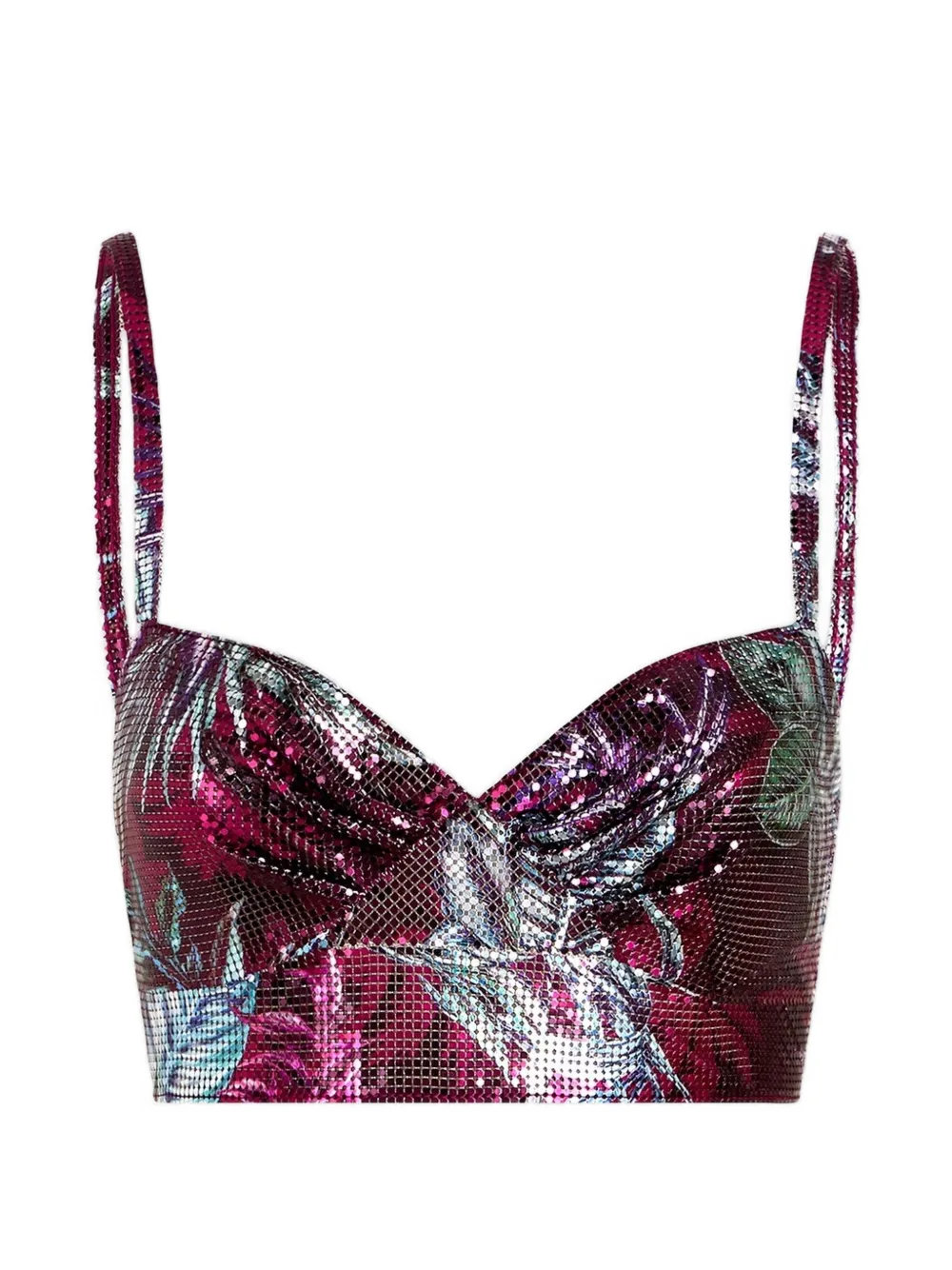 Rabanne Cropped top met palmboom Paars