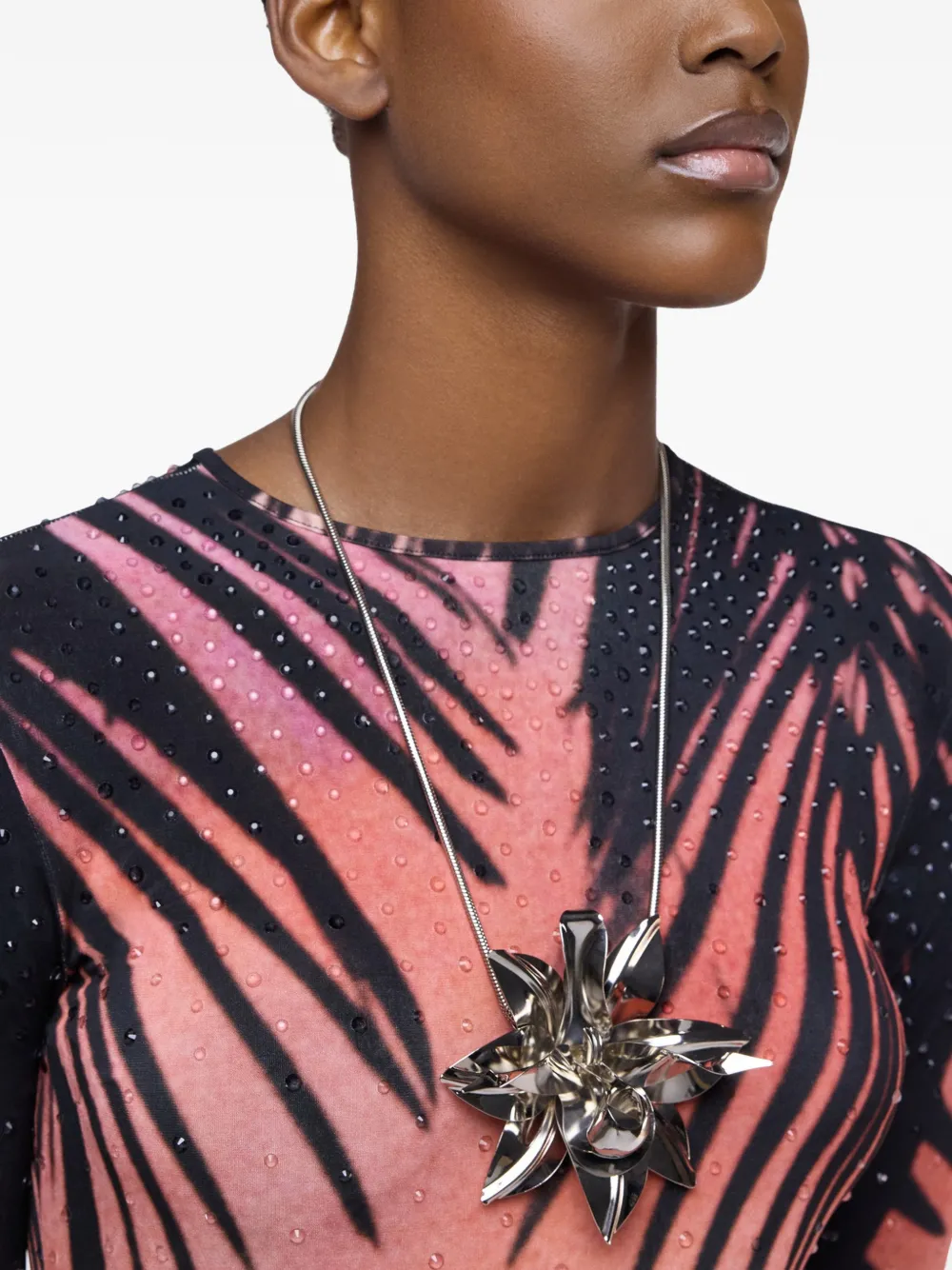 Rabanne flower-pendant necklace - Argento