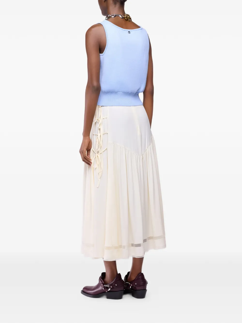 Rabanne Midi-rok met strik en kant Beige