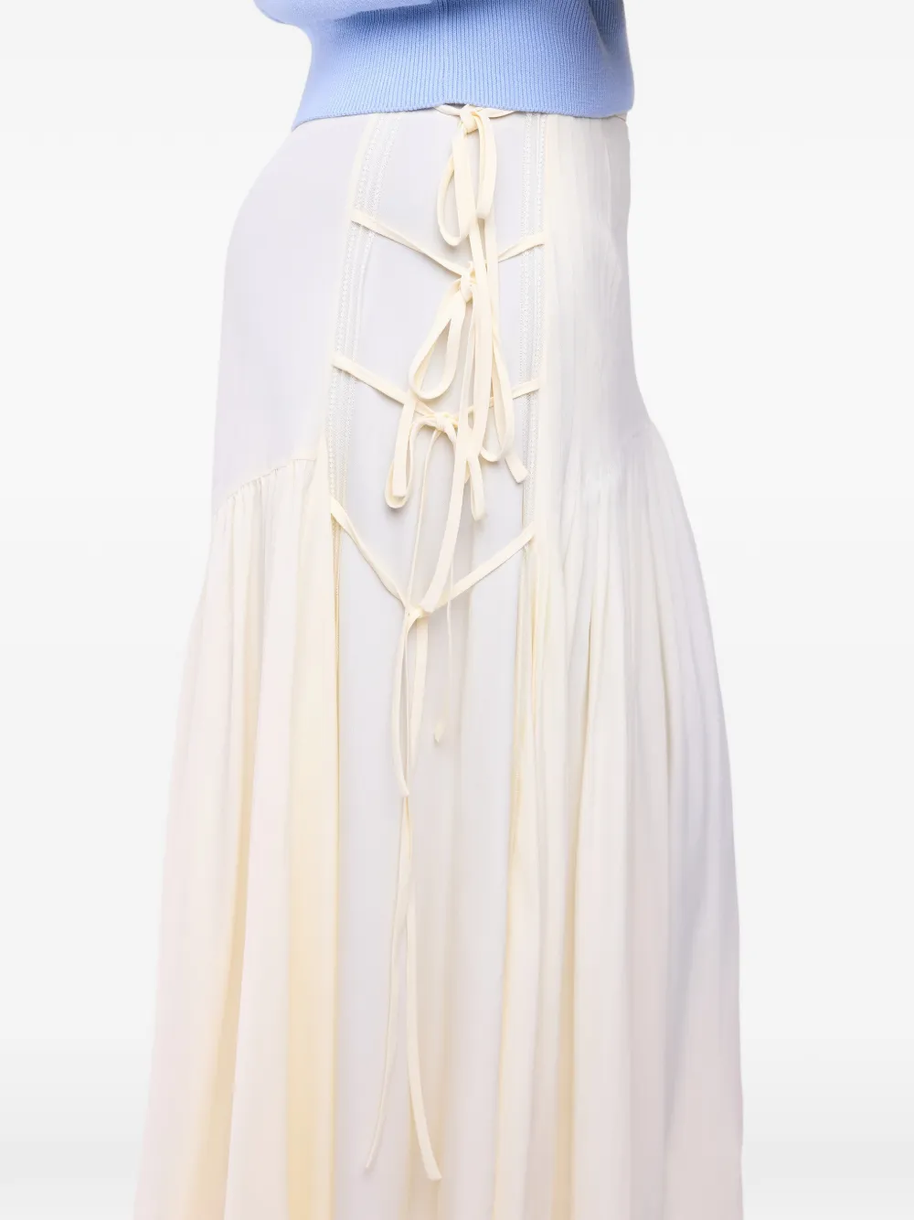 Rabanne Midi-rok met strik en kant Beige