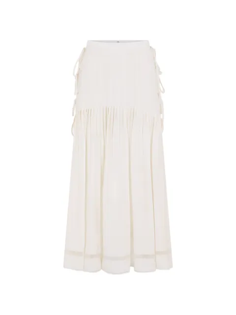 Rabanne — lace side bow midi skirt