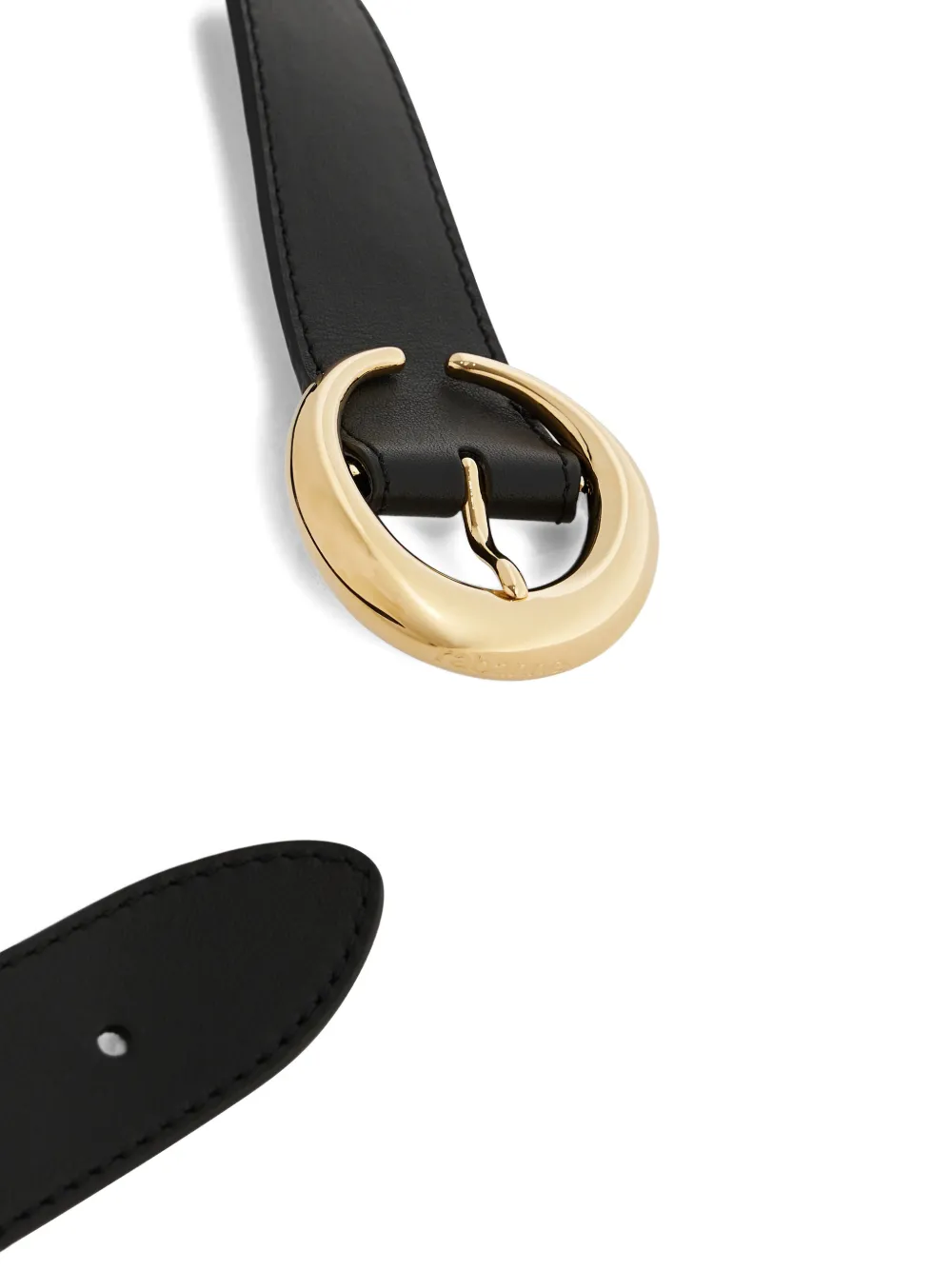  Rabanne Ring-buckle Leather Belt - Black 