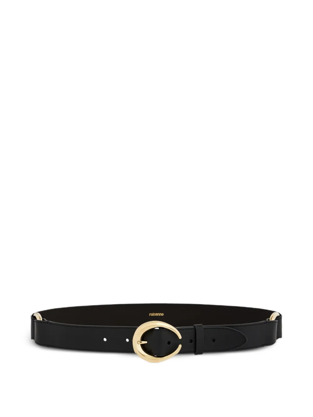 Rabanne ring-buckle leather belt - Nero