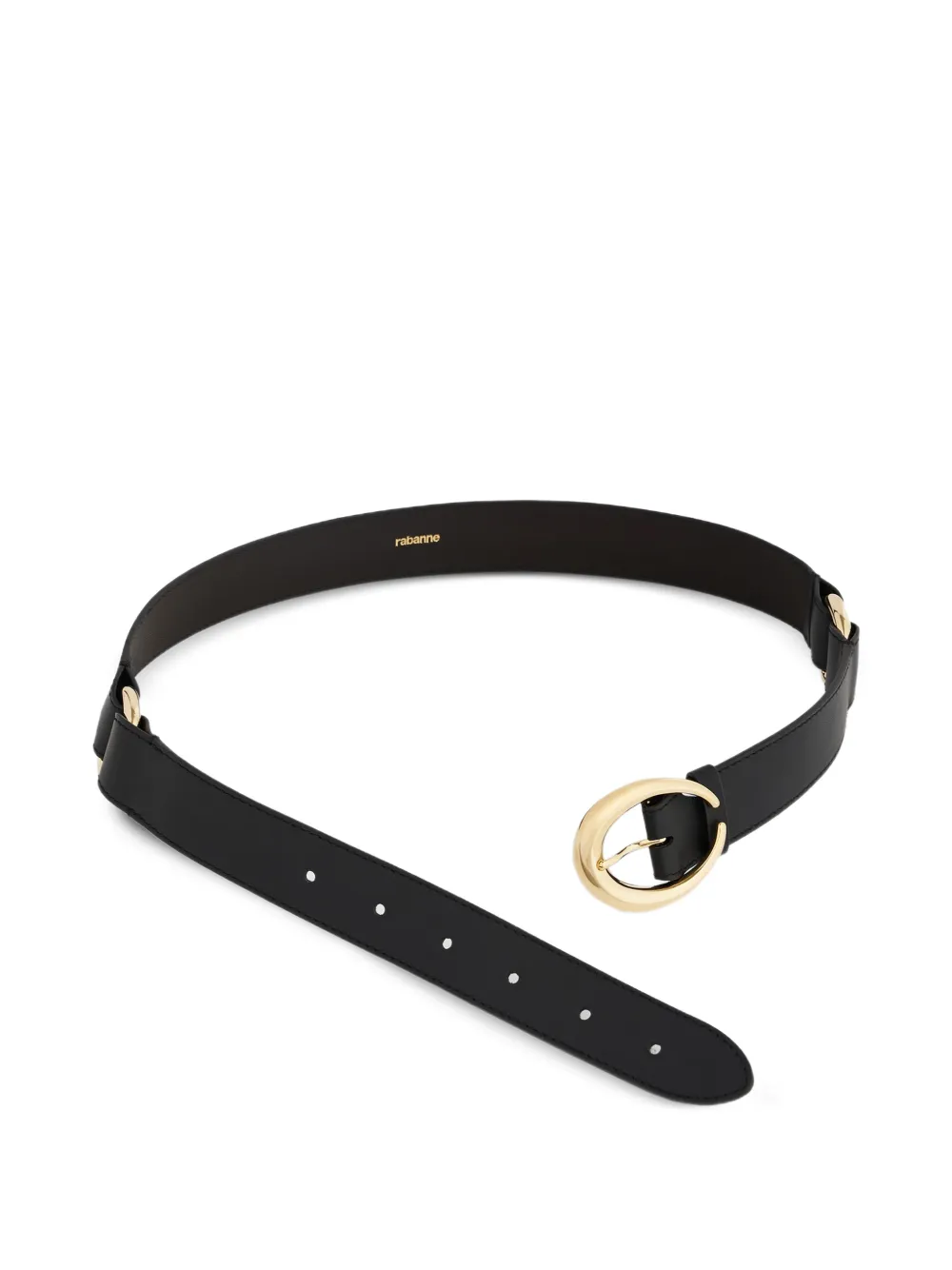  Rabanne Ring-buckle Leather Belt - Black 
