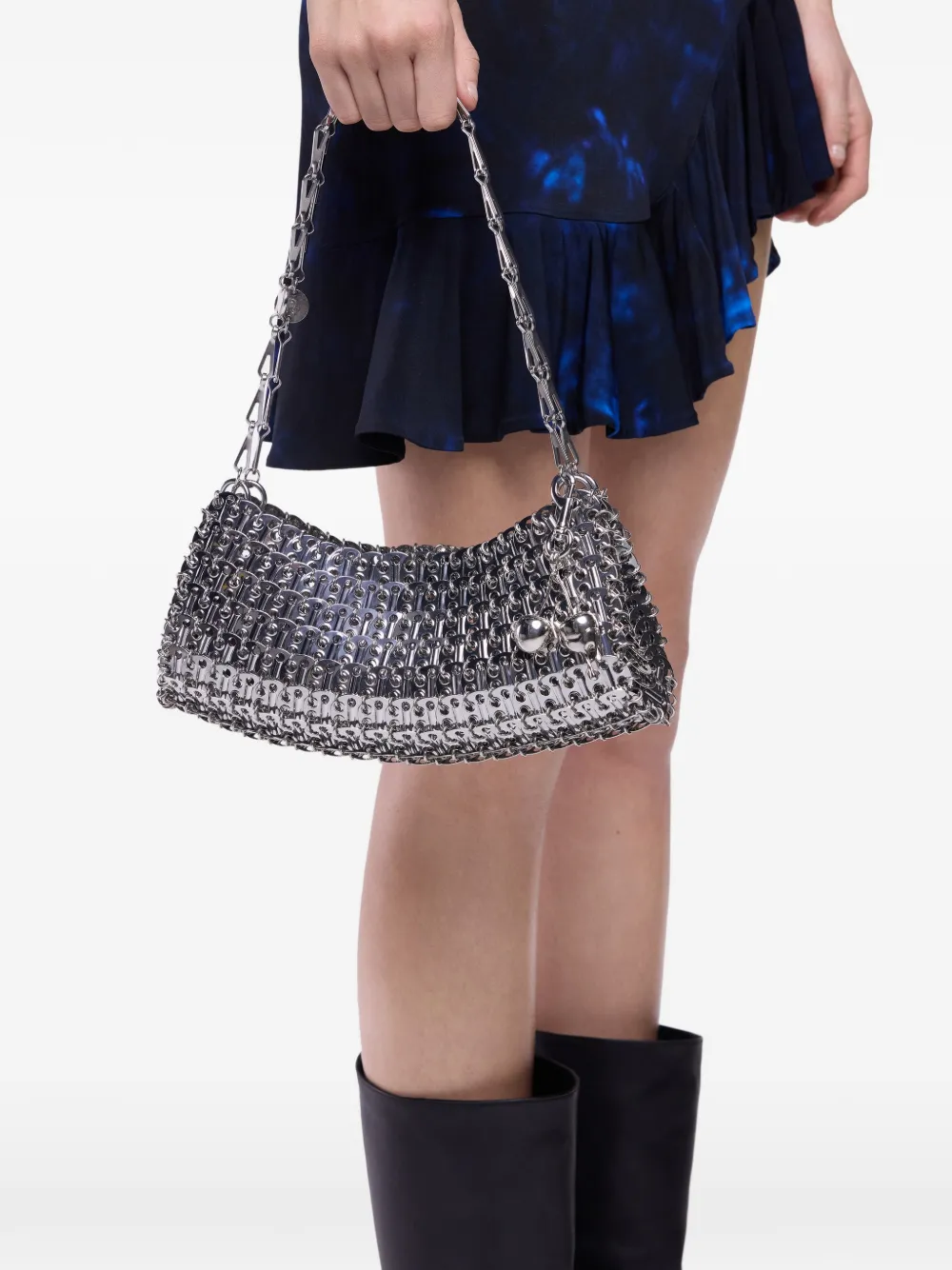 Rabanne 1969 Nano Chainmail Shoulder Bag in Silver, view 3