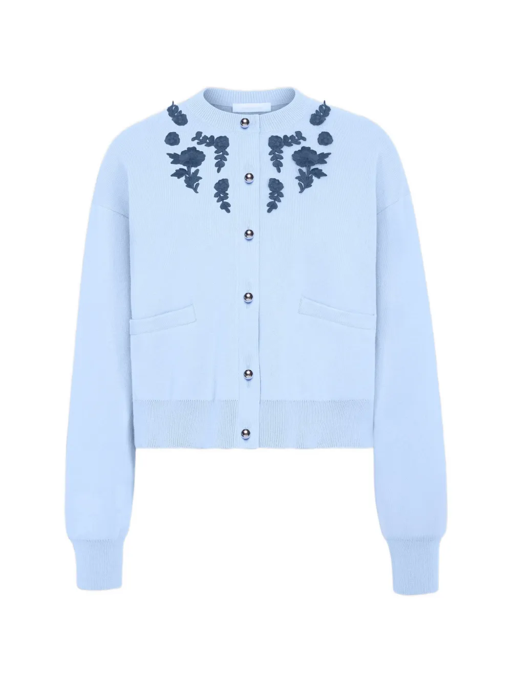 Rabanne Vest met geborduurde bloemen Blauw