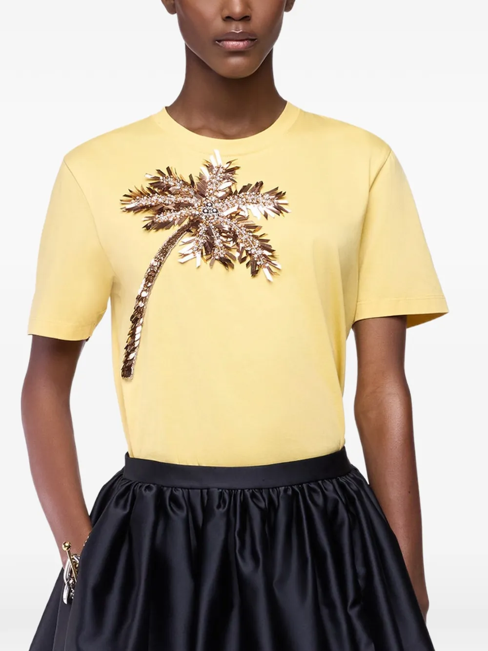 Rabanne T-shirt con ricamo - Giallo