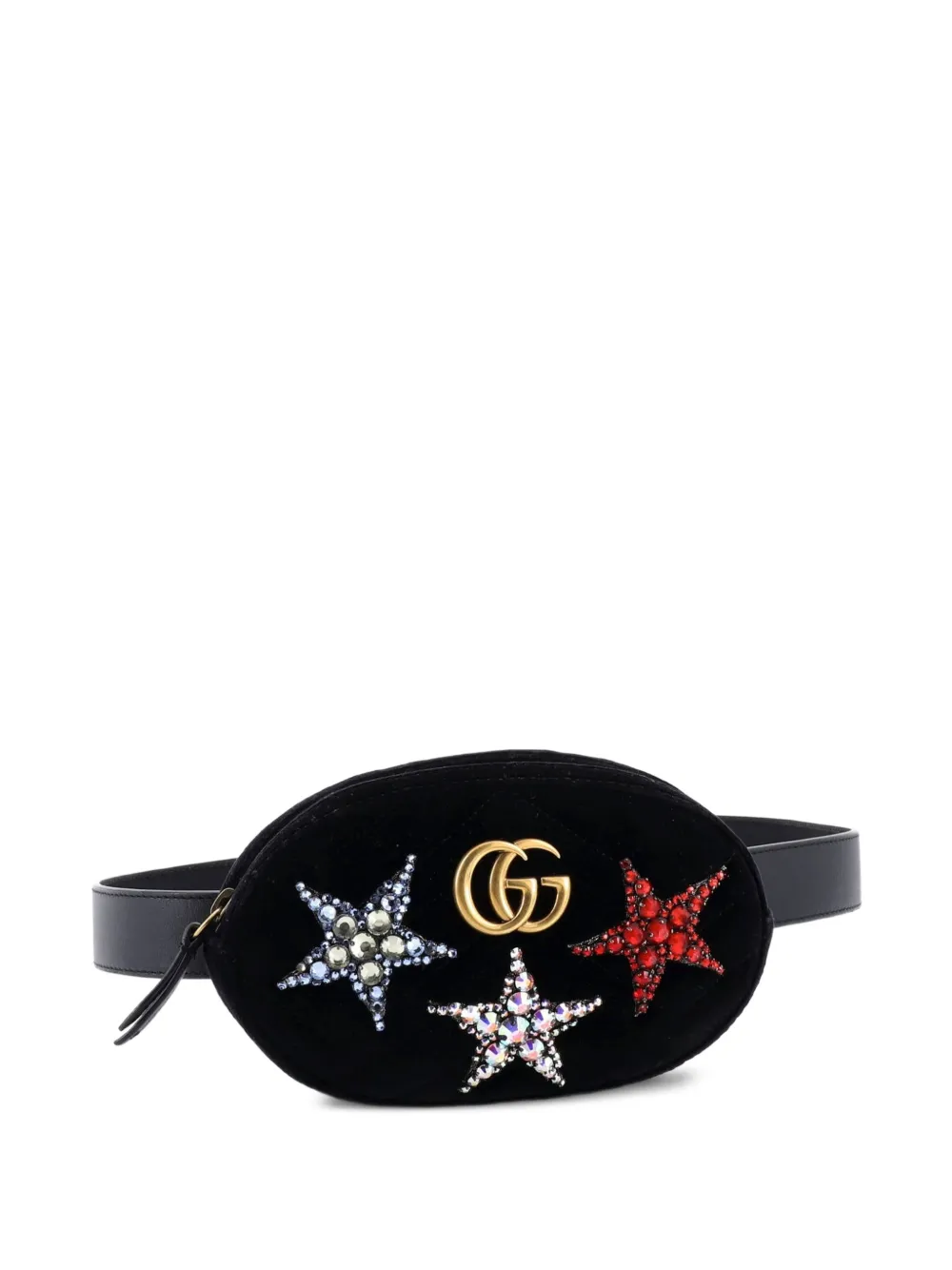 Gg Marmont Embellished Matelasse Velvet Belt Bag