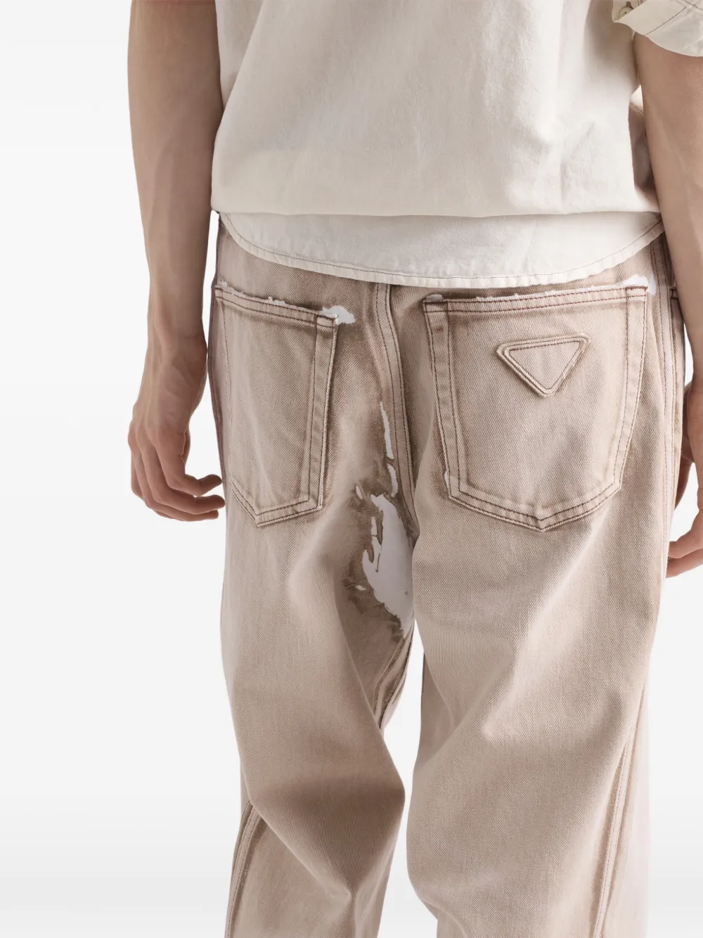 Prada Bull denim jeans met vijf zakken Beige