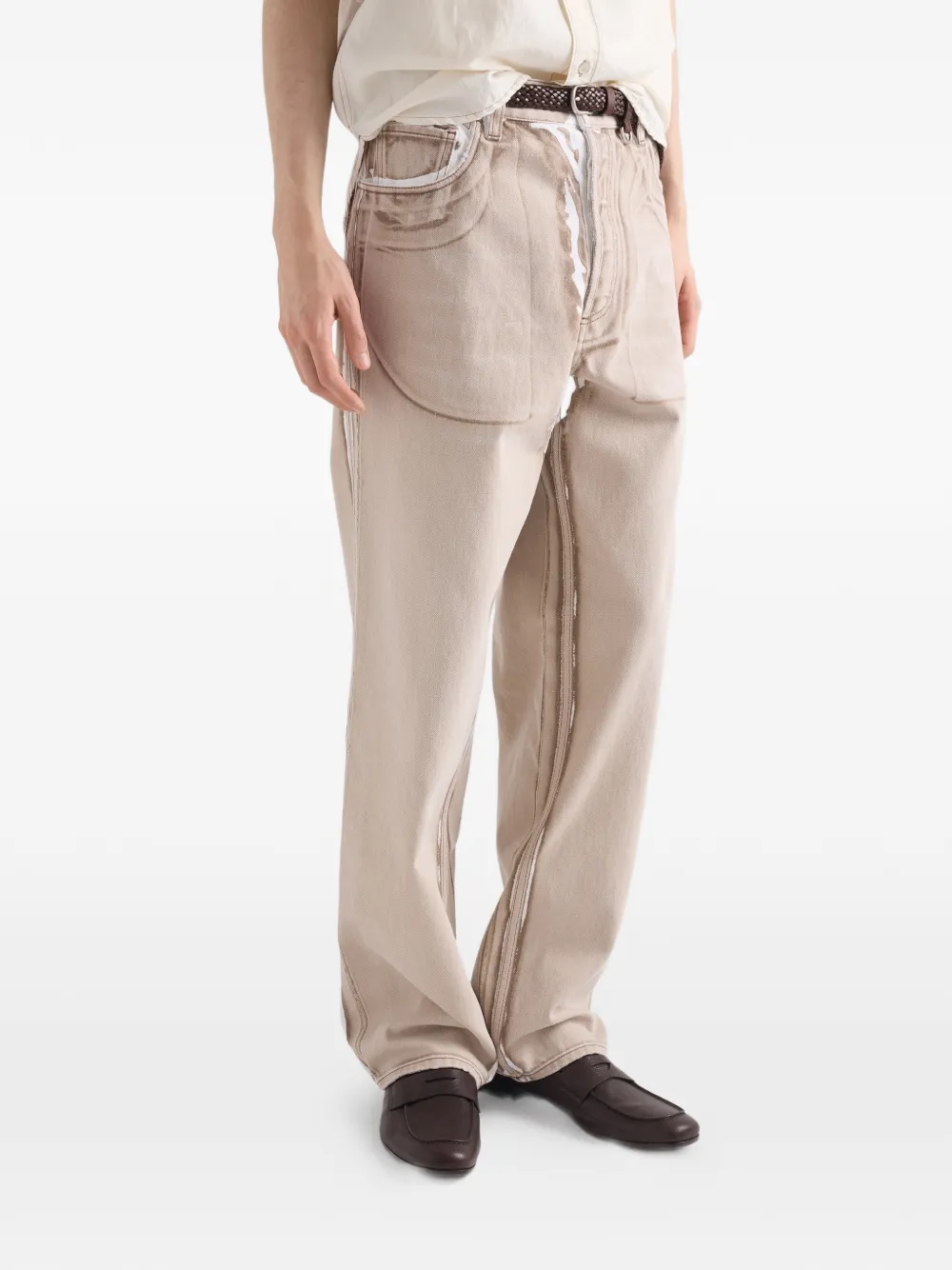 Prada Bull denim jeans met vijf zakken Beige