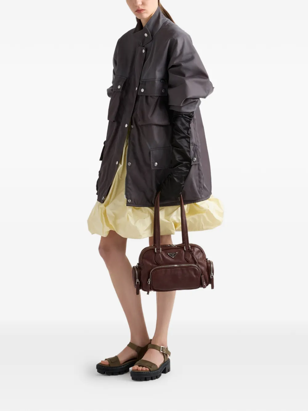 Prada Leren shopper Bruin