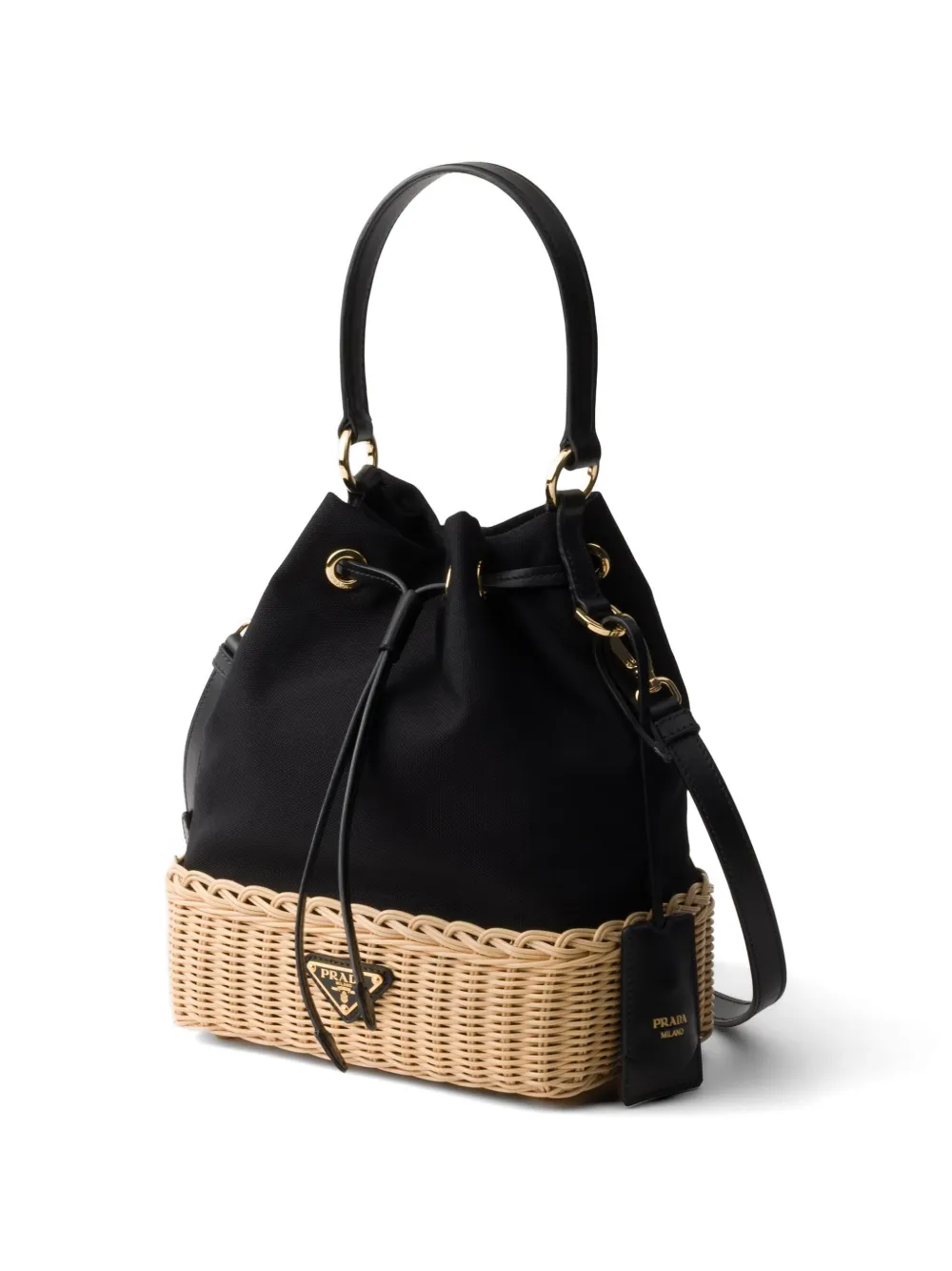Prada Canvas bucket-tas Zwart