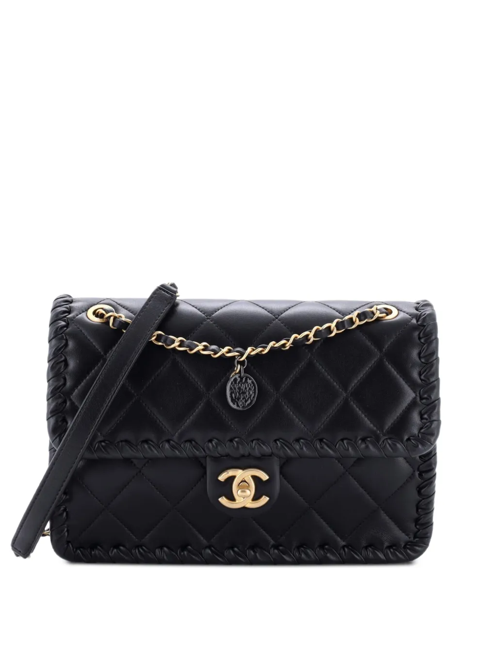 CHANEL Pre-Owned My Own Frame Flap Bag Braided Quilted Calfskin Small crossbody bag - Nero