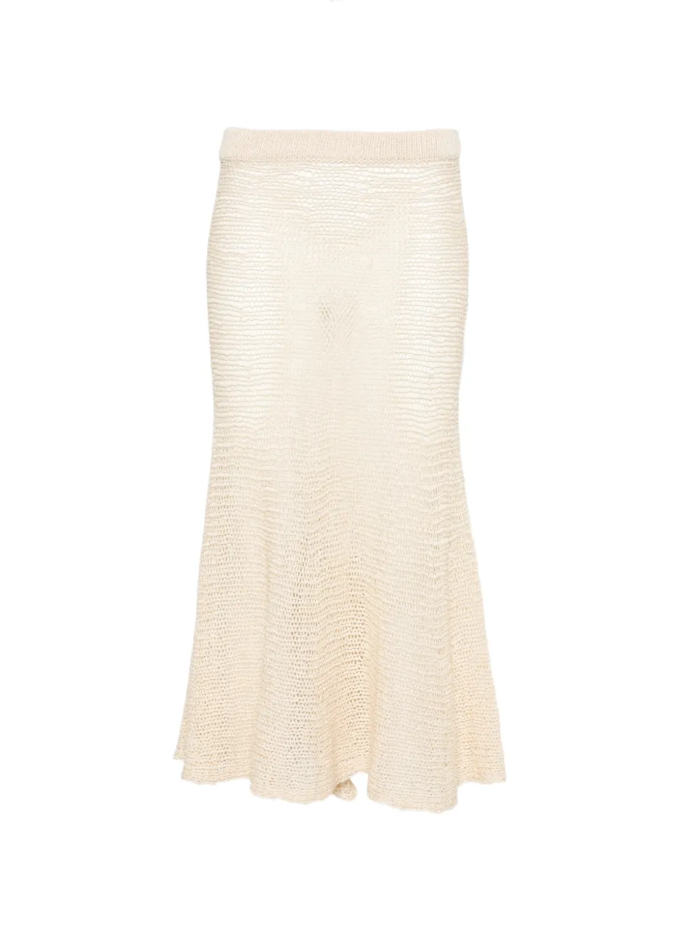 KHAITE Inaya crochet-knit midi skirt - Toni neutri