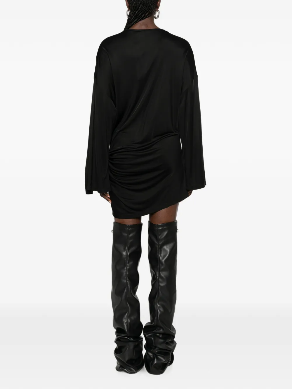 The Attico Mini-jurk met gedrapeerd detail Zwart