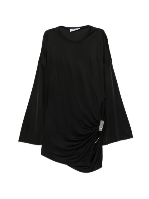The Attico draped-detail long-sleeve mini dress