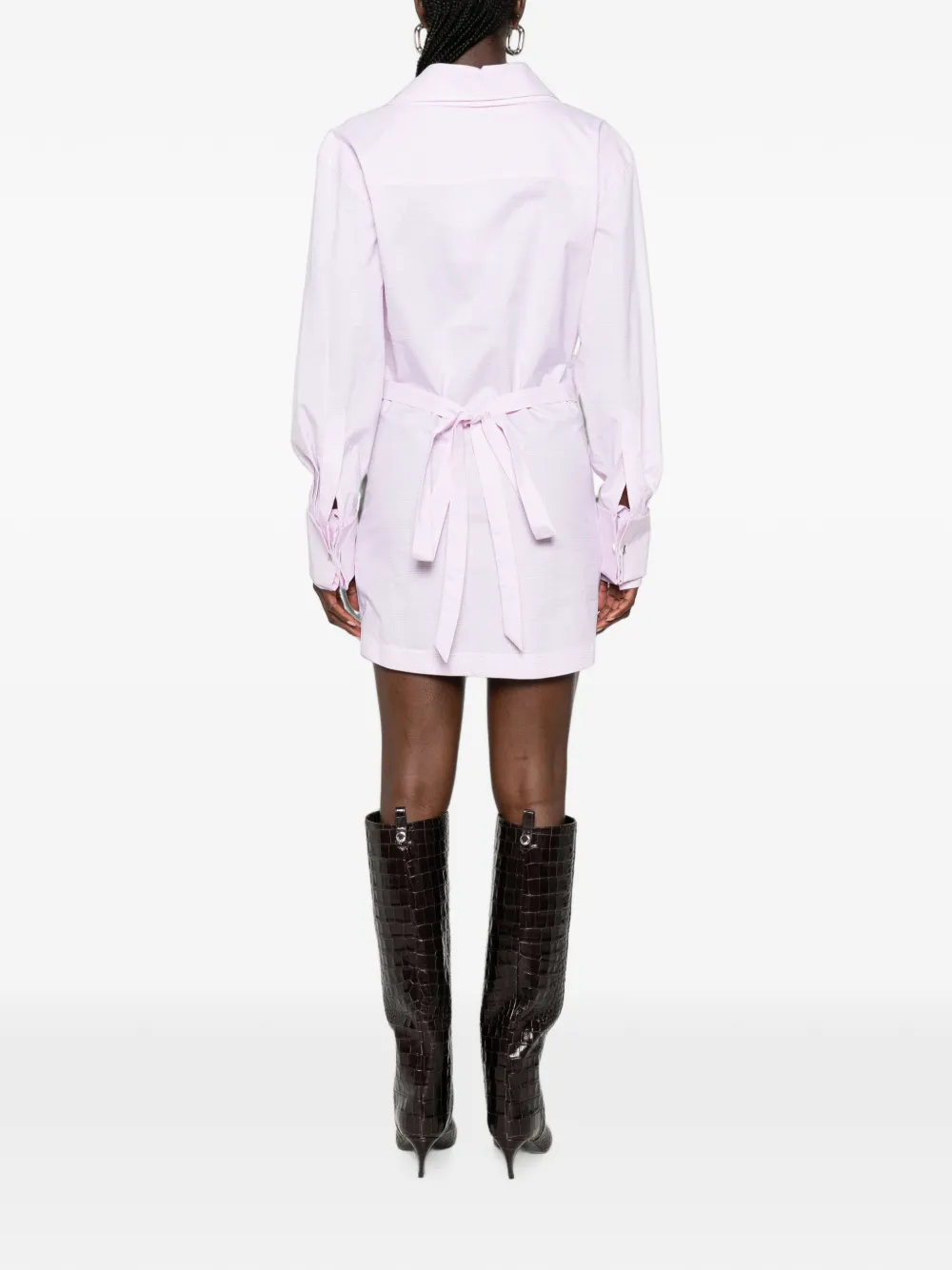 The Attico Witte en roze mini-jurk