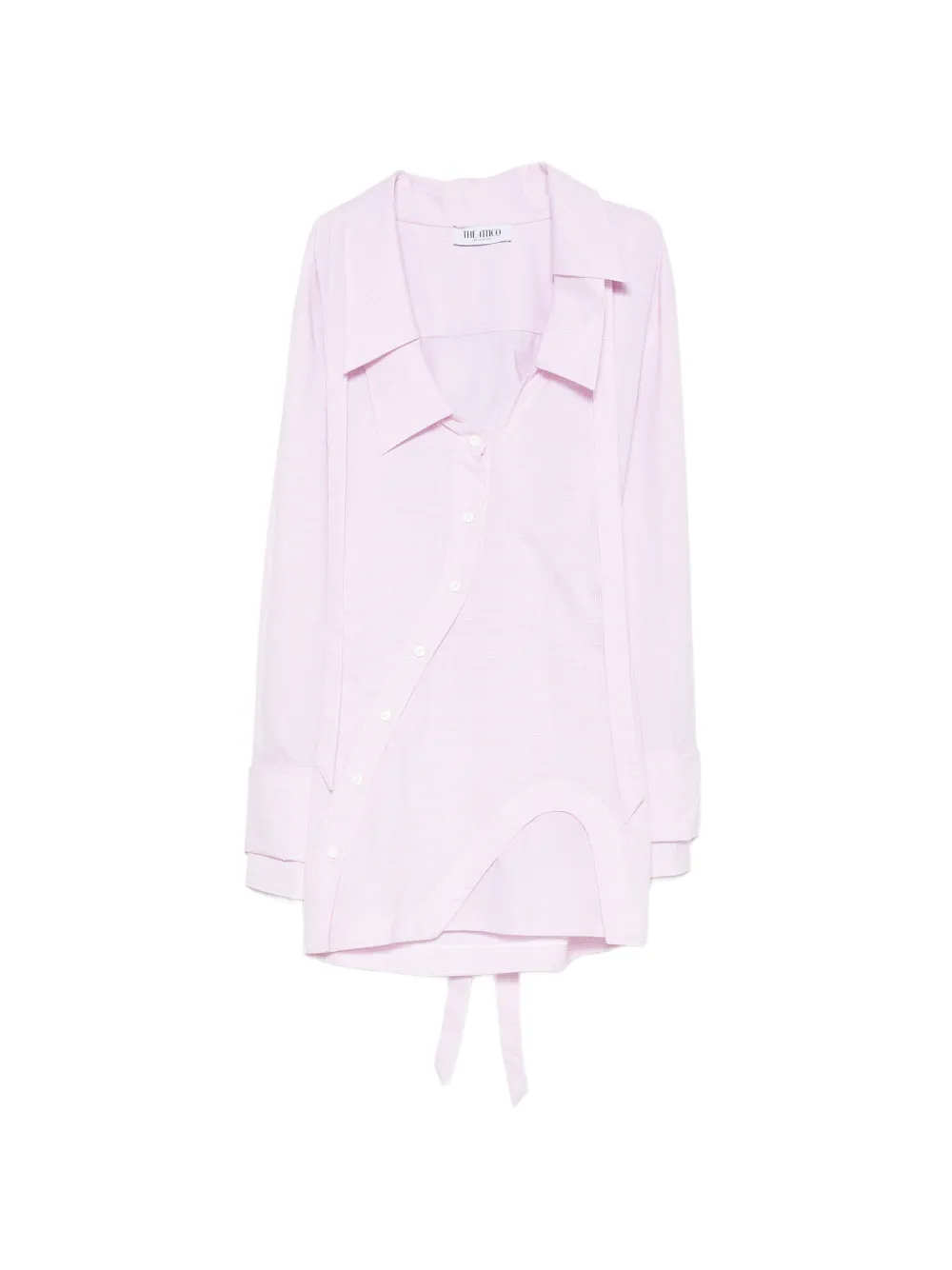 The Attico check-pattern asymmetric-button mini dress - Rosa