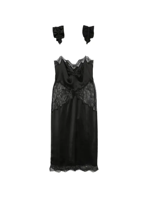 The Attico lace-trim ruffled midi dress