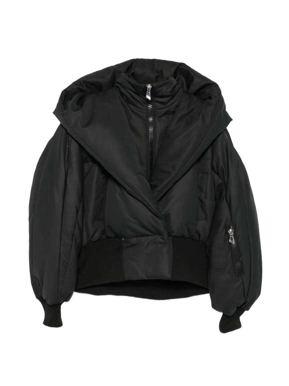 The Attico high-collar padded jacket - Nero