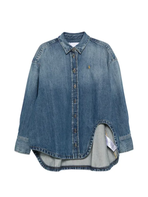The Attico asymmetric-hem denim shirt