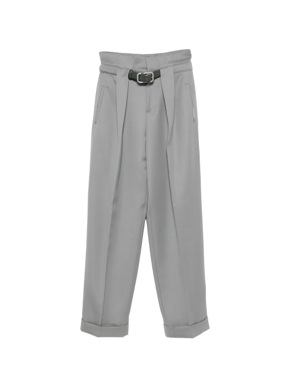 The Attico pleated belted trousers - Grau