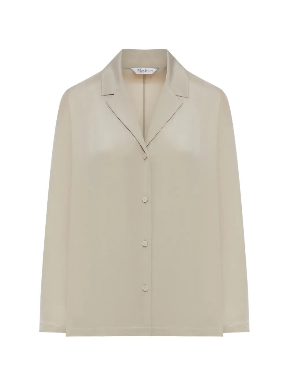 Max Mara bowling collar long-sleeve shirt - Neutrals