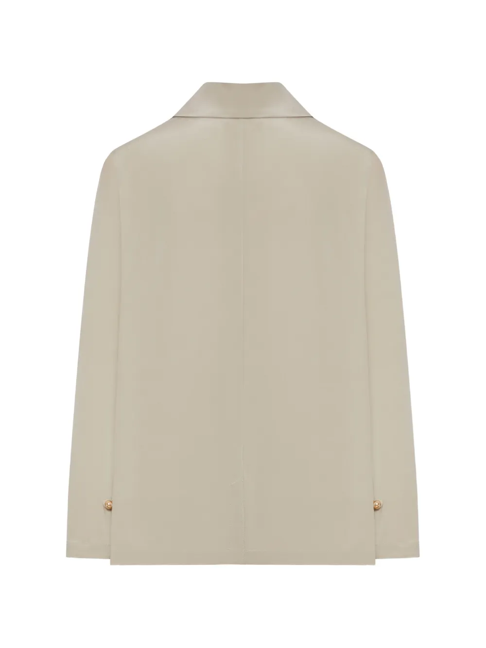 Max Mara Blouse met bowlingkraag en lange mouwen Beige