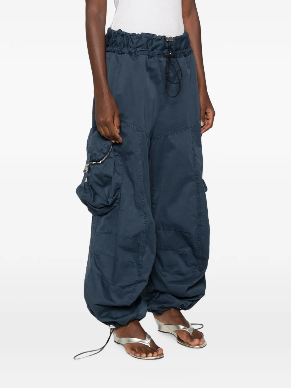 The Attico Cargo Pants in Blue, view 3