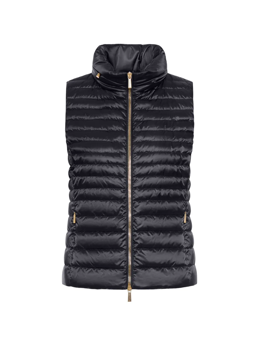 Moorer zip-up gilet - Schwarz