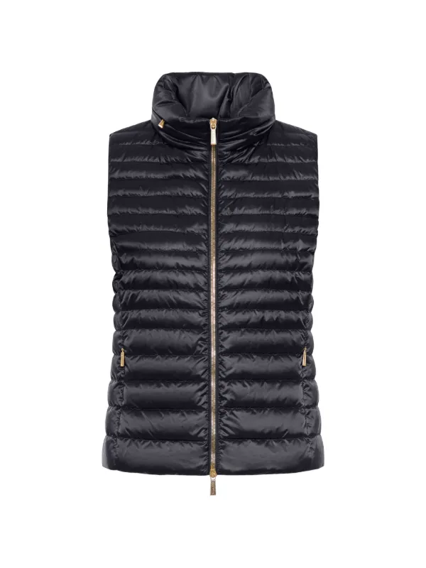 Moorer Zip-up Gilet in Black