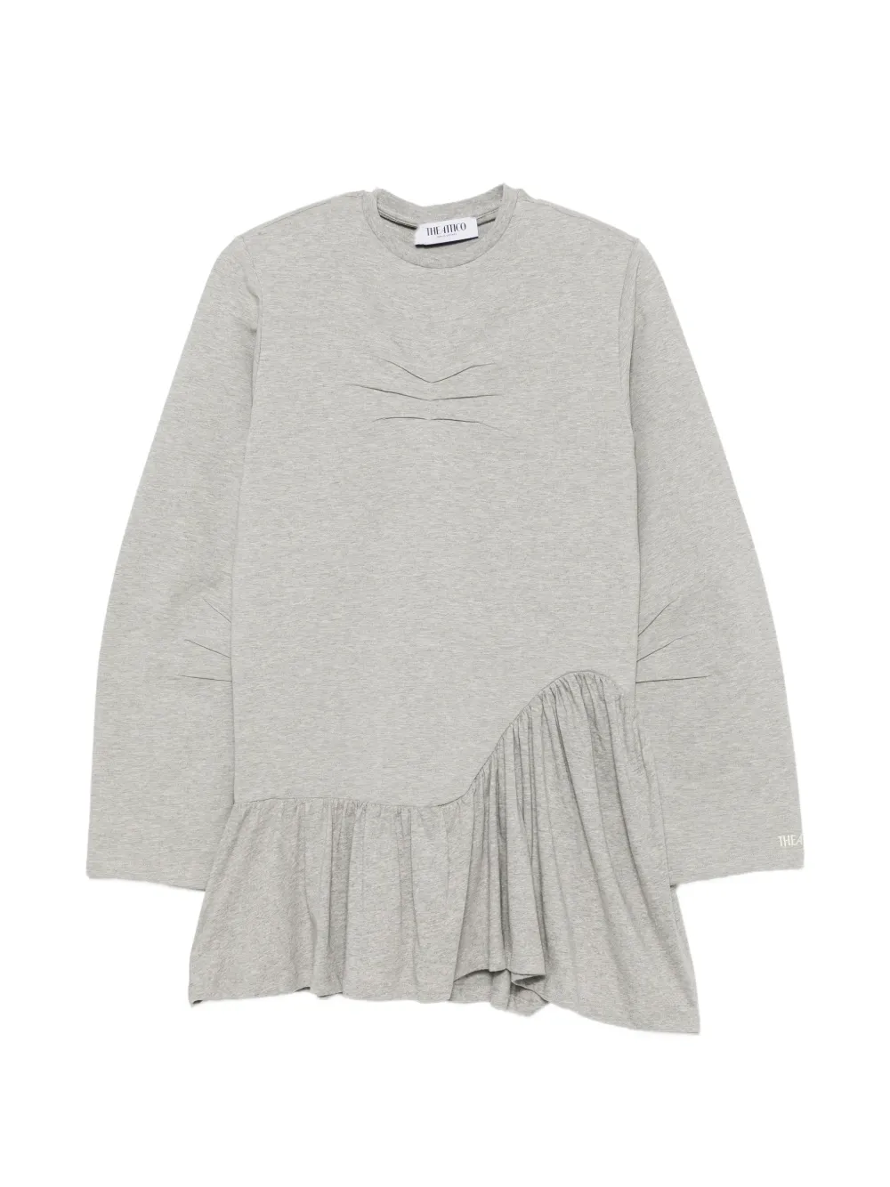 The Attico pleated long-sleeve mini dress - Grigio