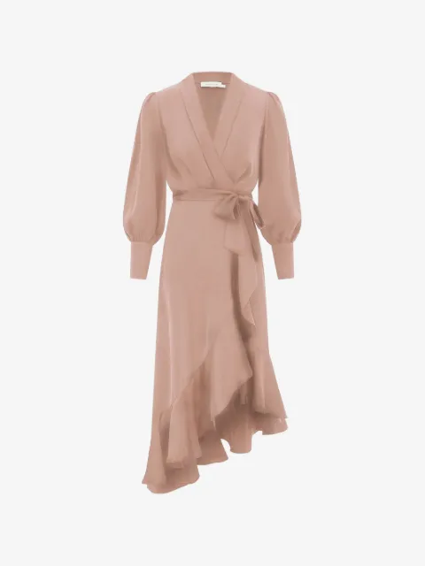 ZIMMERMANN midi ruffled wrap dress