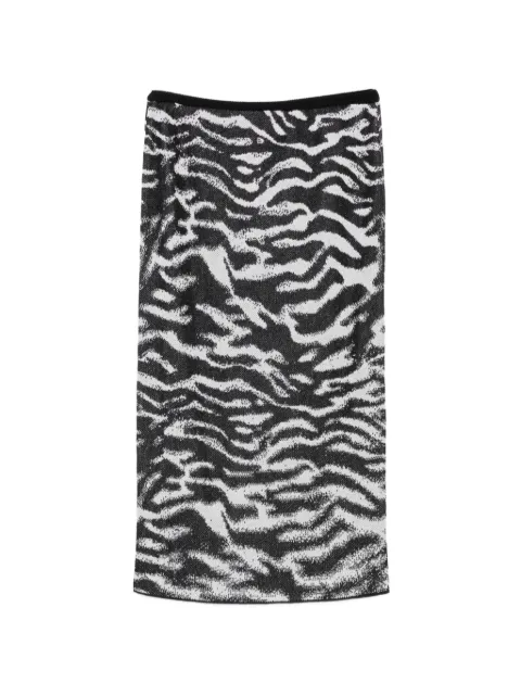The Attico zebra-pattern jacquard-knit skirt
